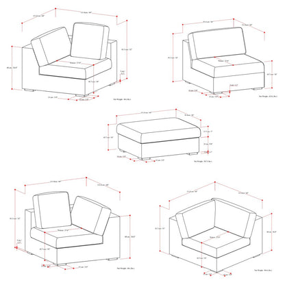 125" Gray Fabric Sofa With Ottoman With Brown Legs HomeRoots