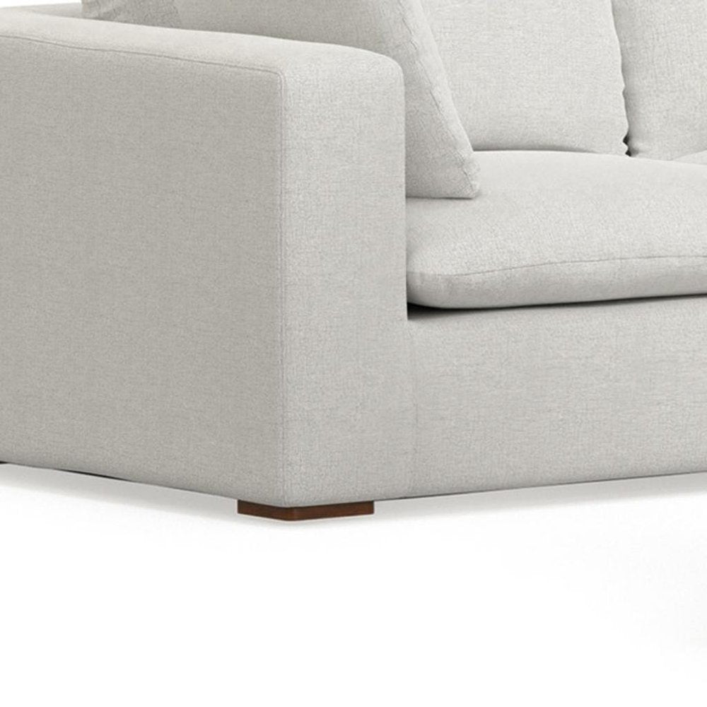 125" Gray Fabric Sofa With Ottoman With Brown Legs HomeRoots