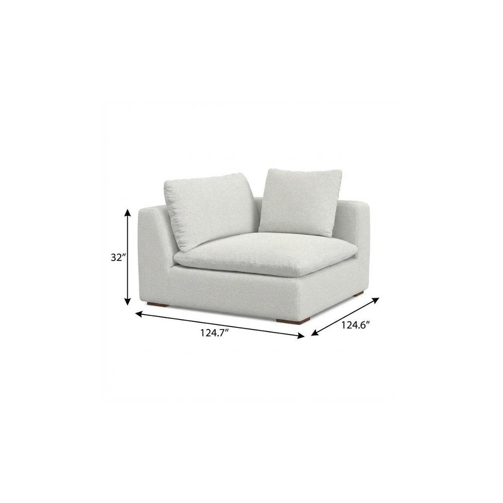 125" Gray Fabric Sofa With Ottoman With Brown Legs HomeRoots