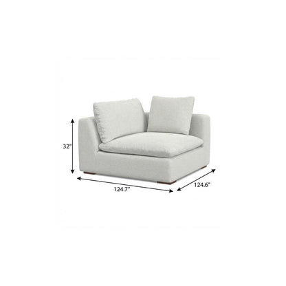 125" Gray Fabric Sofa With Ottoman With Brown Legs HomeRoots