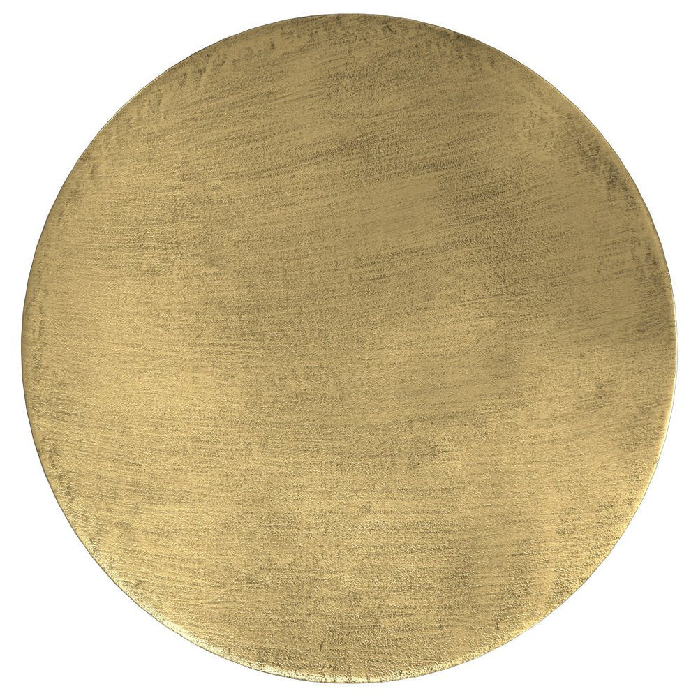 18" Antiqued Gold Distressed Iron Round Drum End Table — view 5