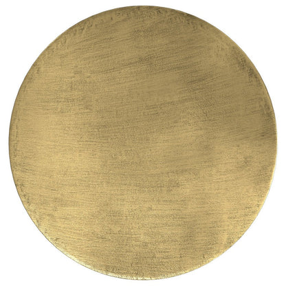 18" Antiqued Gold Distressed Iron Round Drum End Table