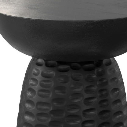 18" Brown Distressed Solid Wood Round Pedestal End Table HomeRoots