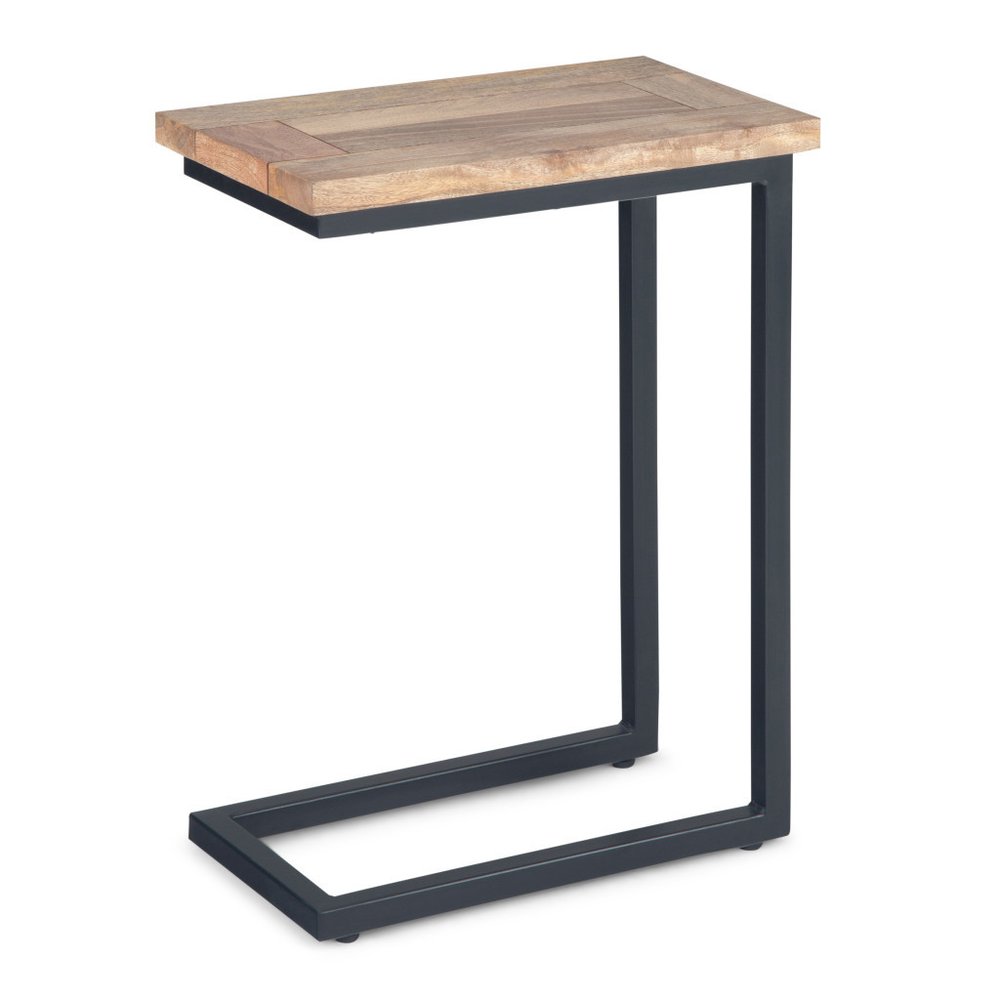 24" Glossy White and Gold Marble and Iron End Table HomeRoots