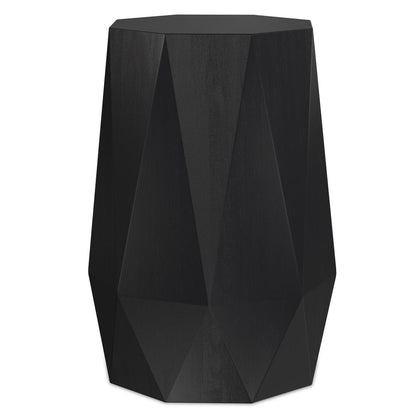 21" Matte Black Solid Wood Octagonal Block End Table HomeRoots