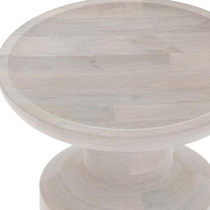 18" Teal Blue Solid Wood Round Pedestal End Table HomeRoots