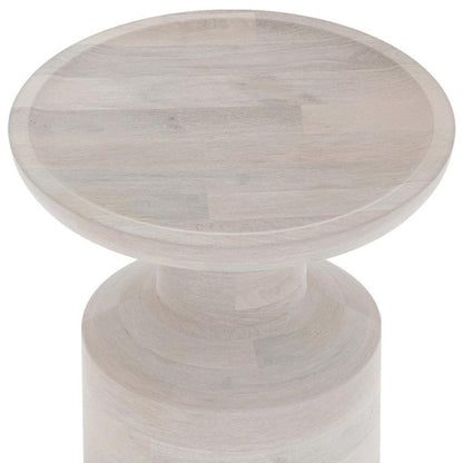18" Teal Blue Solid Wood Round Pedestal End Table HomeRoots