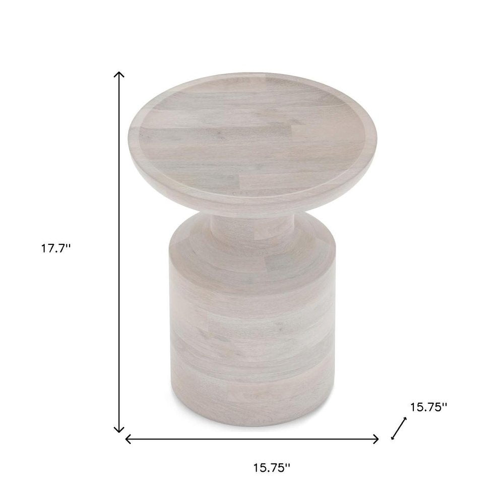18" Teal Blue Solid Wood Round Pedestal End Table HomeRoots