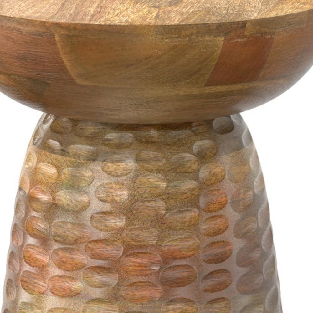 18" Natural Solid Wood Round Pedestal End Table HomeRoots