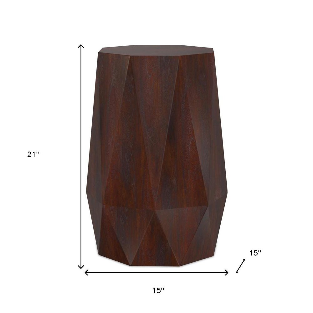 21" Brown Solid Wood Free Form End Table HomeRoots