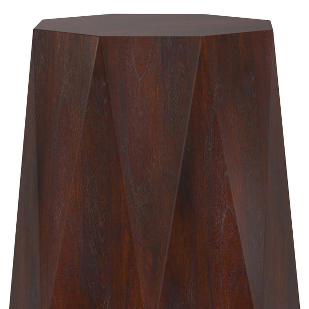 21" Brown Solid Wood Free Form End Table HomeRoots
