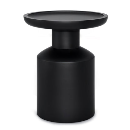 18" Black Solid Wood Round Pedestal End Table HomeRoots