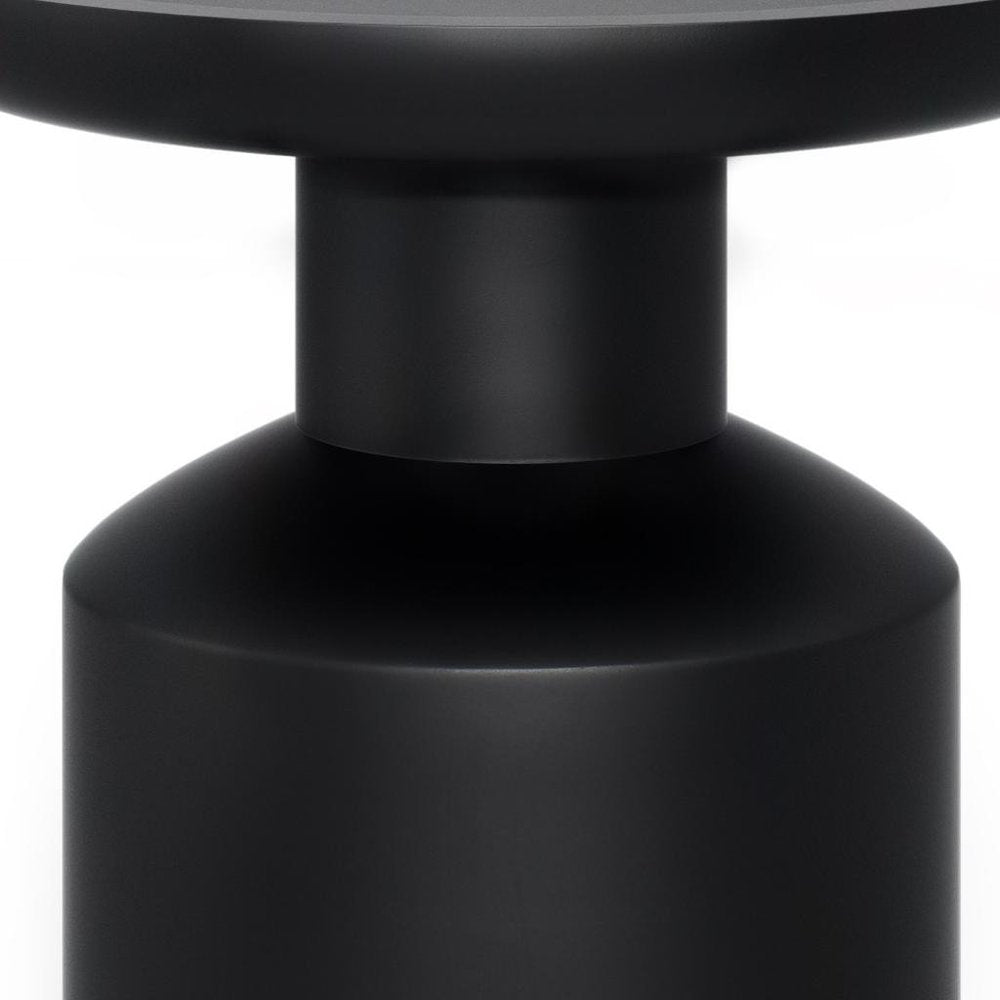 18" Black Solid Wood Round Pedestal End Table HomeRoots