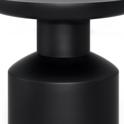 18" Black Solid Wood Round Pedestal End Table HomeRoots