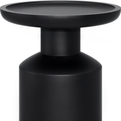 18" Black Solid Wood Round Pedestal End Table HomeRoots