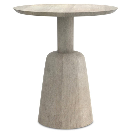 20" White Solid Wood Round Pedestal End Table