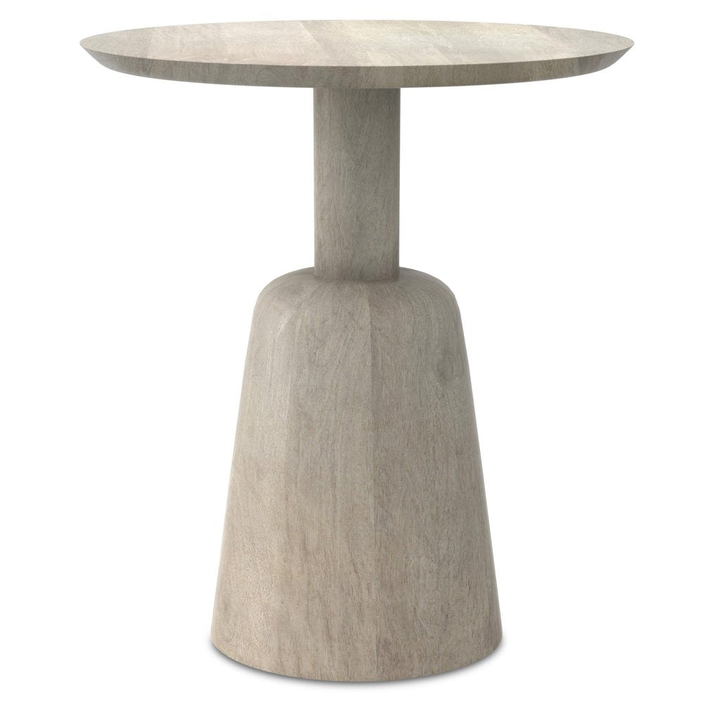 20" White Solid Wood Round Pedestal End Table HomeRoots