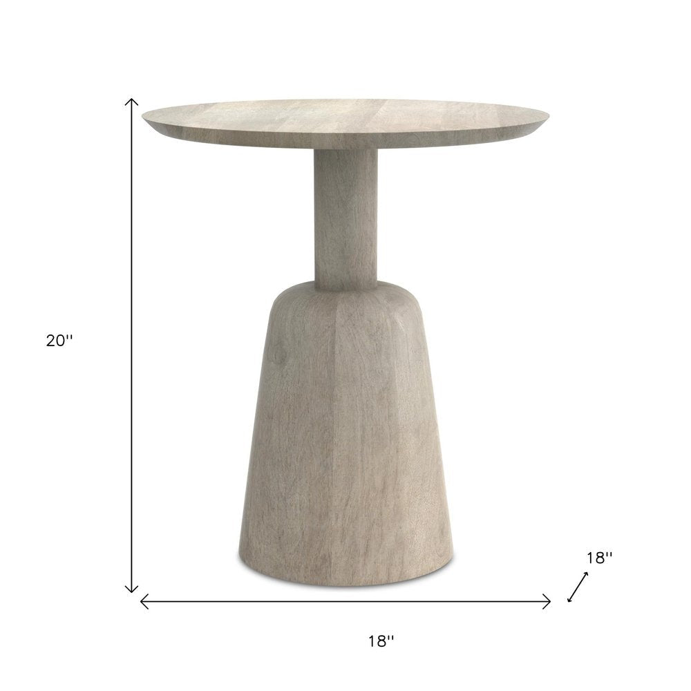 20" White Solid Wood Round Pedestal End Table HomeRoots