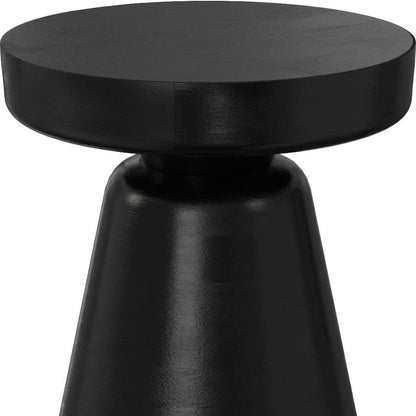 18" Black Solid Wood Round Pedestal End Table HomeRoots