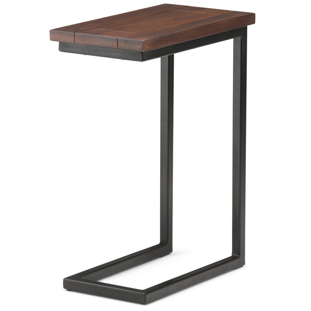 24" Brown Solid Wood and Iron End Table HomeRoots