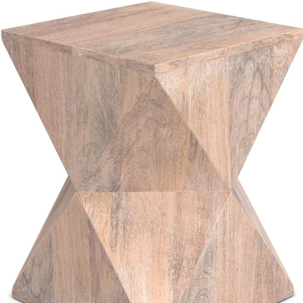 19" Natural Solid Wood Square End Table — view 5