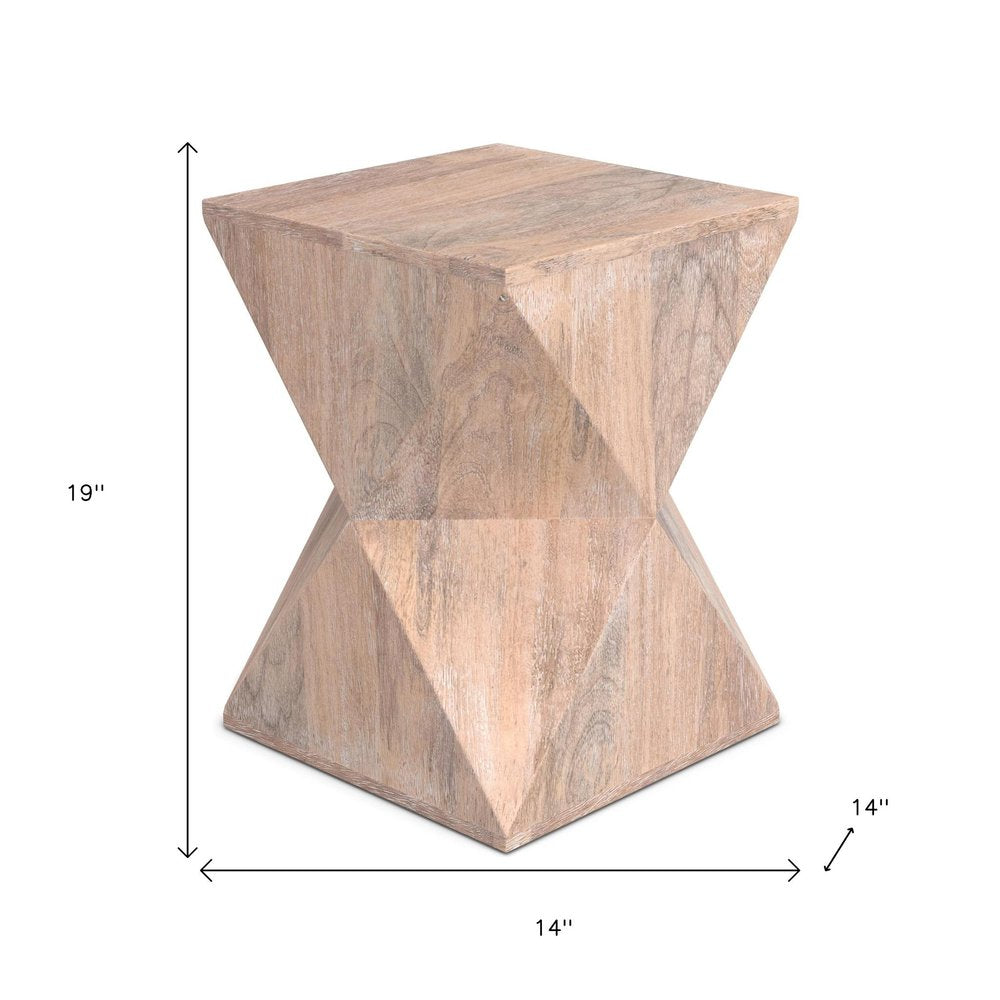 19" Natural Solid Wood Square End Table — view 6