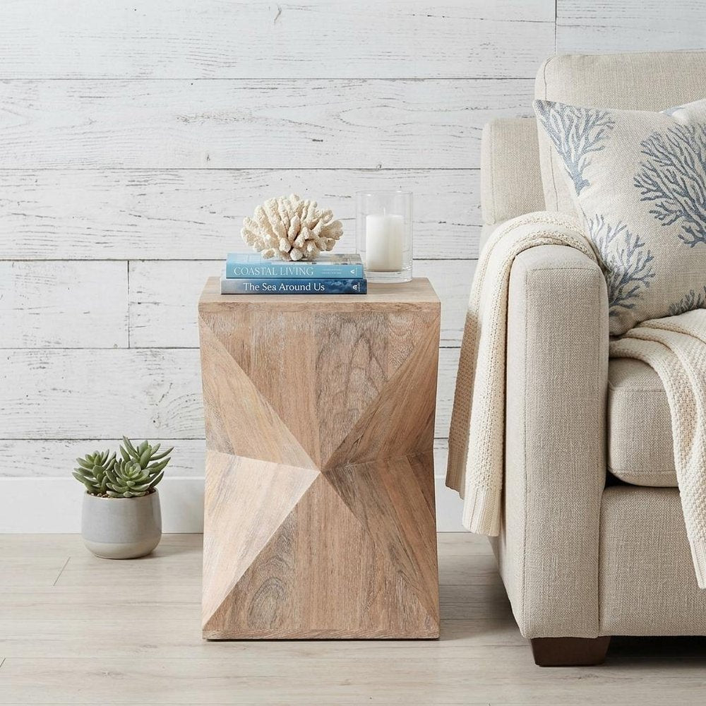 19" Natural Solid Wood Square End Table HomeRoots