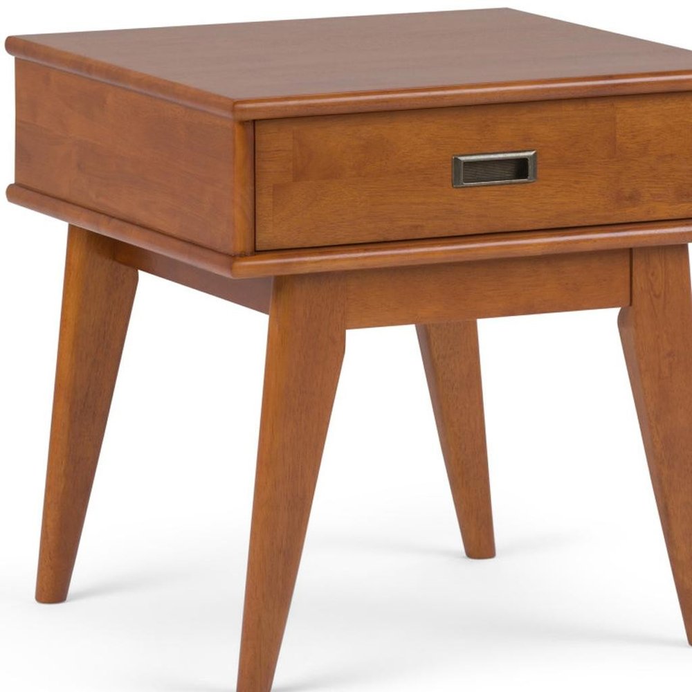 22" Brown Solid Wood End Table With Drawer HomeRoots