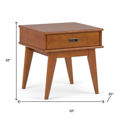 22" Brown Solid Wood End Table With Drawer HomeRoots