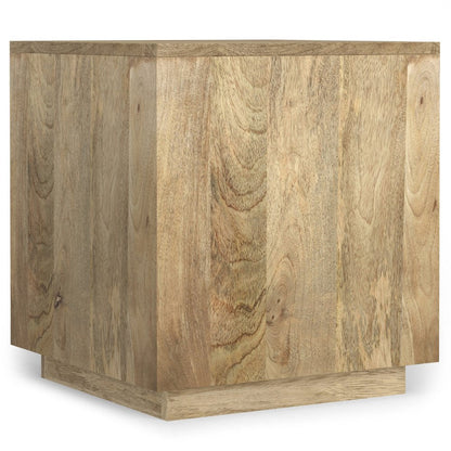 22" Natural Solid Wood Square Block End Table HomeRoots