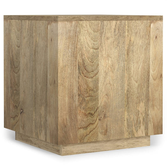 22" Natural Solid Wood Square Block End Table