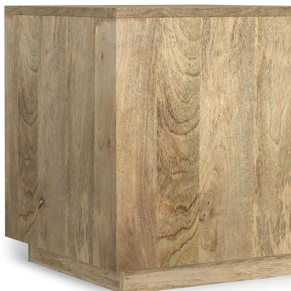 22" Natural Solid Wood Square Block End Table HomeRoots