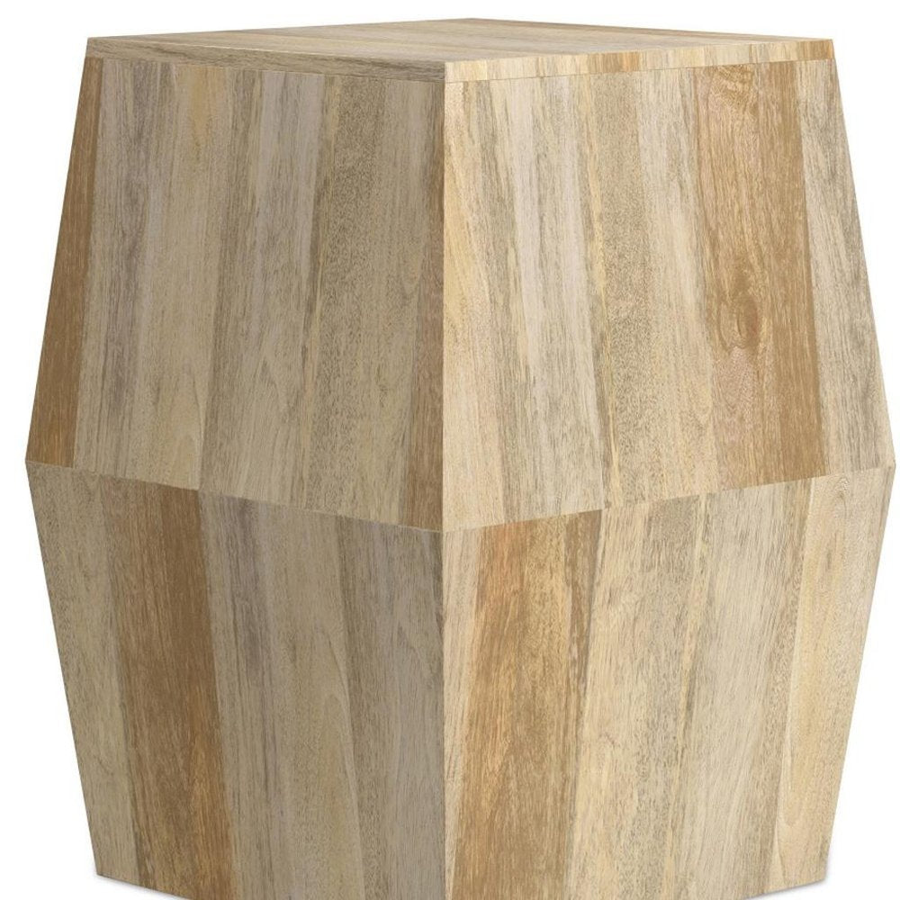 22" Natural Solid Wood Square Block End Table HomeRoots