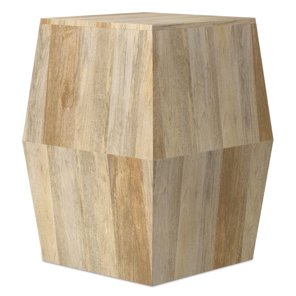 22" Natural Solid Wood Square Block End Table HomeRoots
