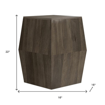 22" Natural Solid Wood Square Block End Table HomeRoots