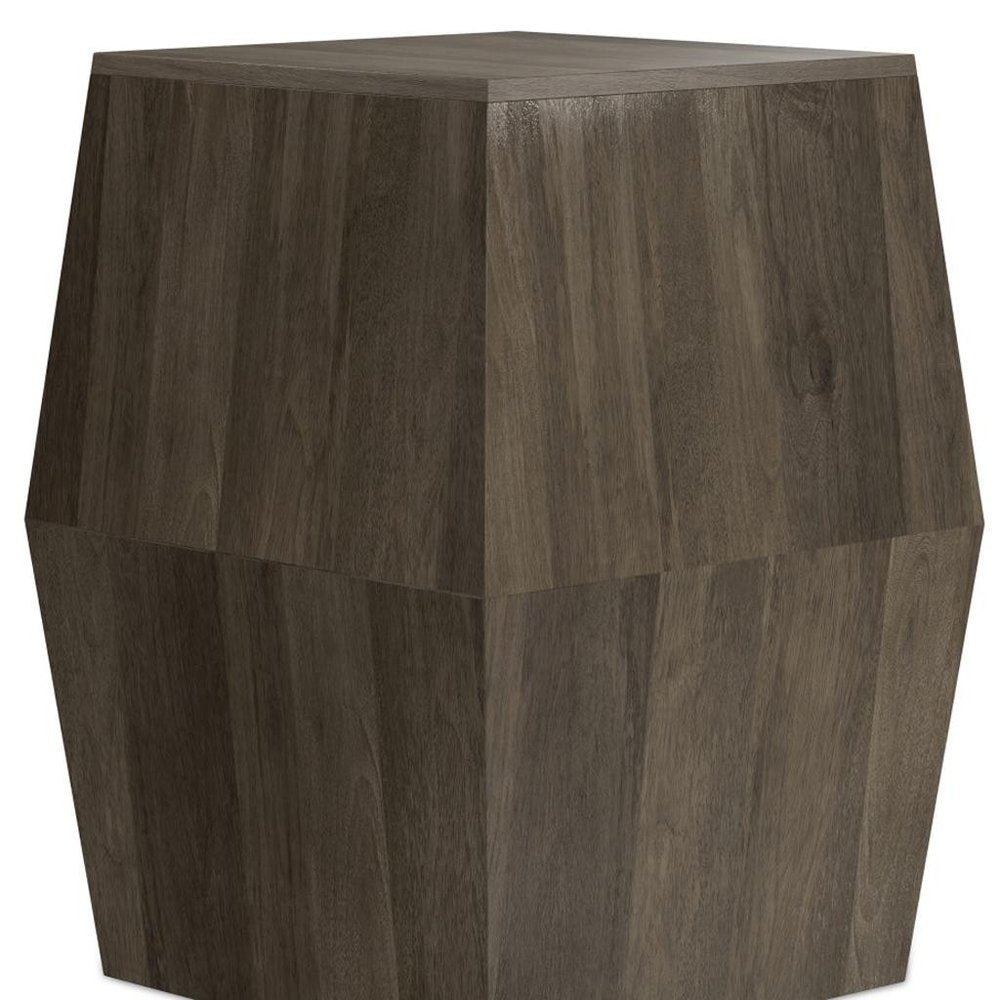 22" Natural Solid Wood Square Block End Table