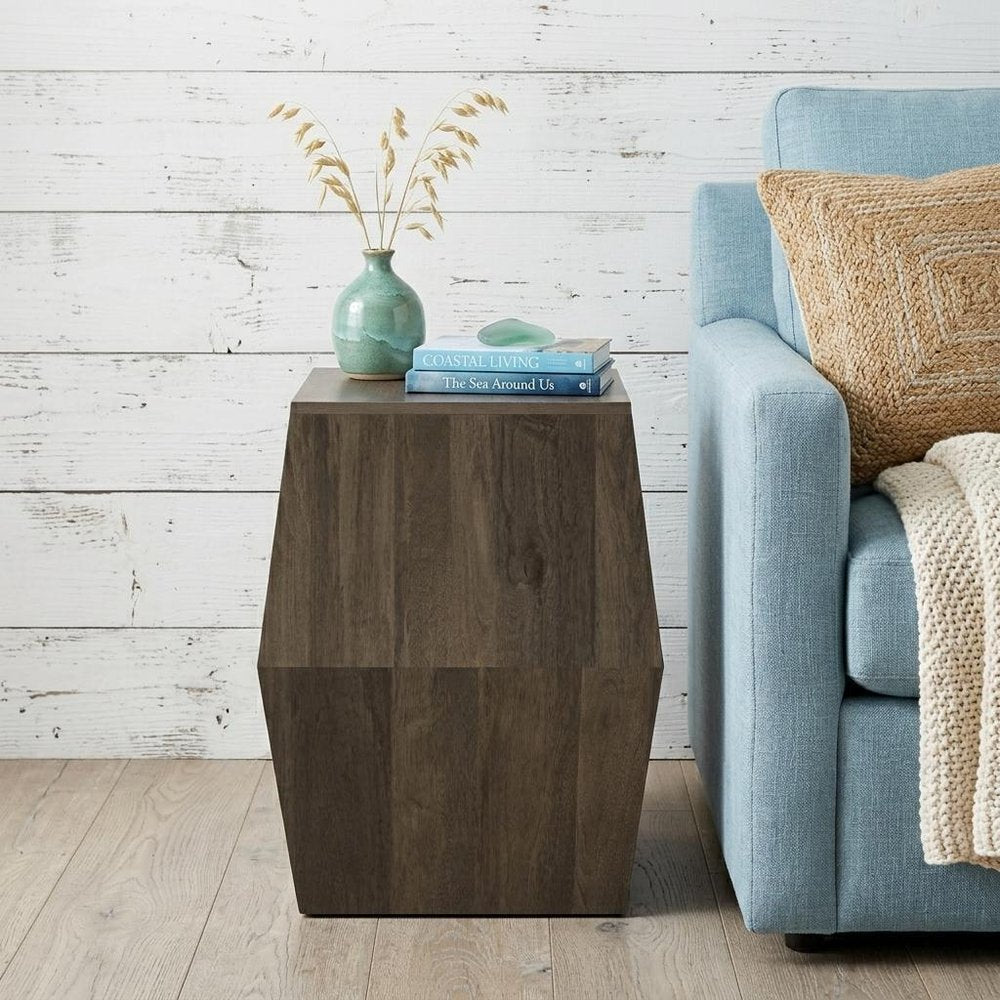 22" Natural Solid Wood Square Block End Table HomeRoots