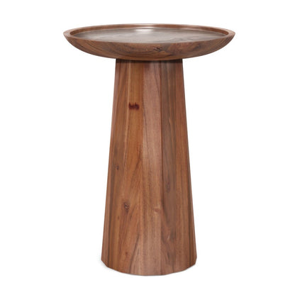 19" Black Solid Wood Round Pedestal End Table HomeRoots