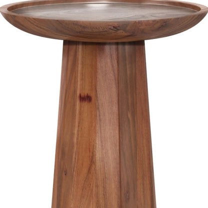 19" Black Solid Wood Round Pedestal End Table HomeRoots