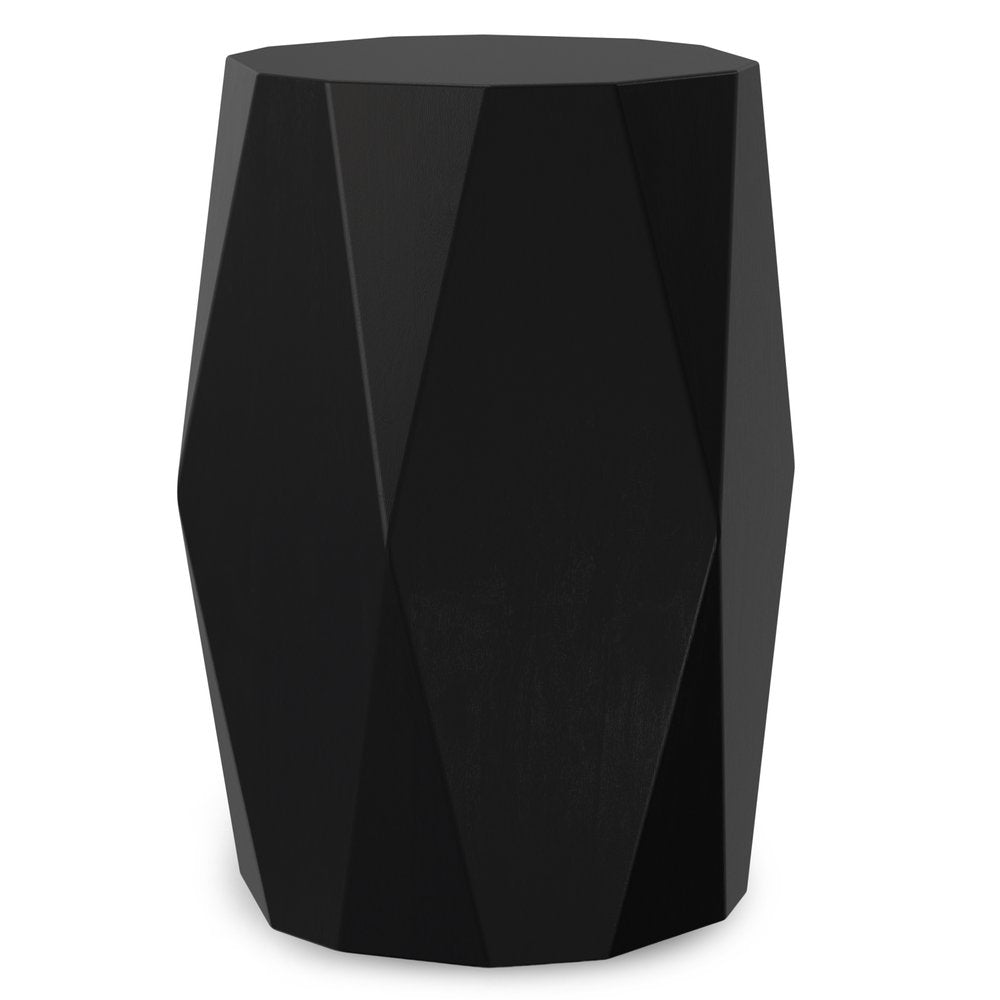 21" Black Solid Wood Round End Table HomeRoots