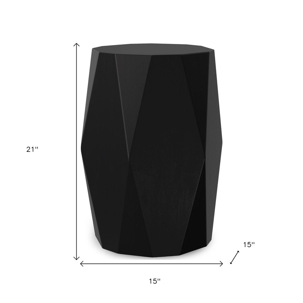 21" Black Solid Wood Round End Table HomeRoots