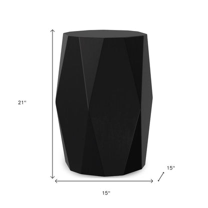 21" Black Solid Wood Round End Table HomeRoots