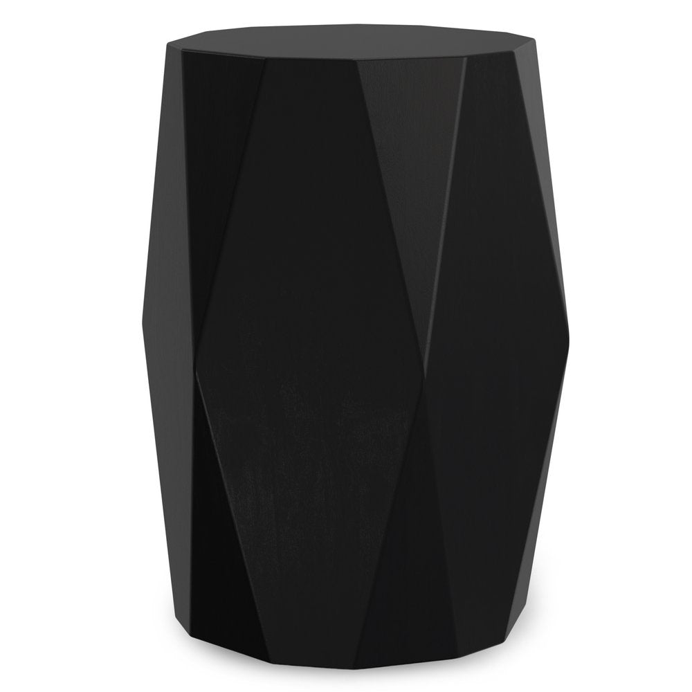21" Black Solid Wood Round End Table — view 2