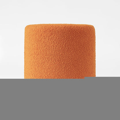 17" Orange Boucle Oval Footstool Ottoman HomeRoots