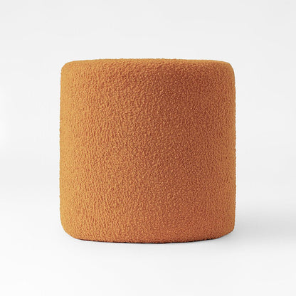17" Orange Boucle Oval Footstool Ottoman HomeRoots