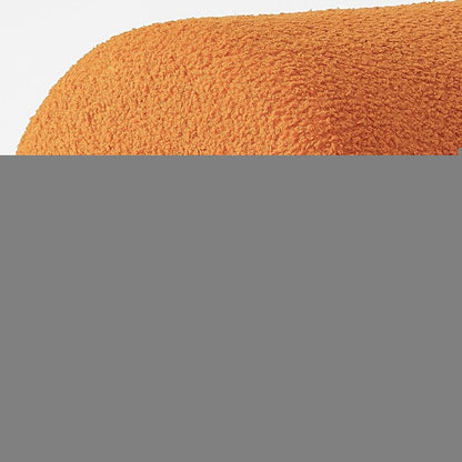17" Orange Boucle Oval Footstool Ottoman HomeRoots