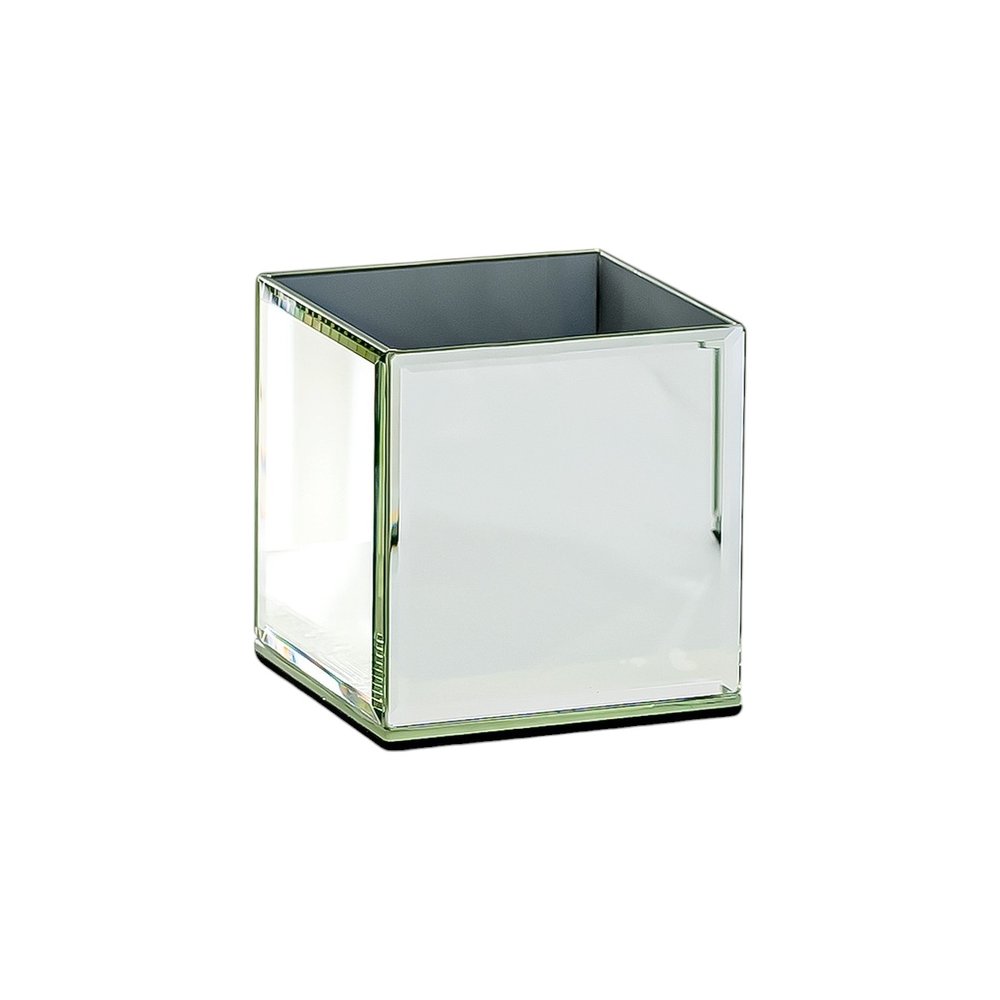 Set of Six Silver Mirrored Glass Square Table Vases HomeRoots