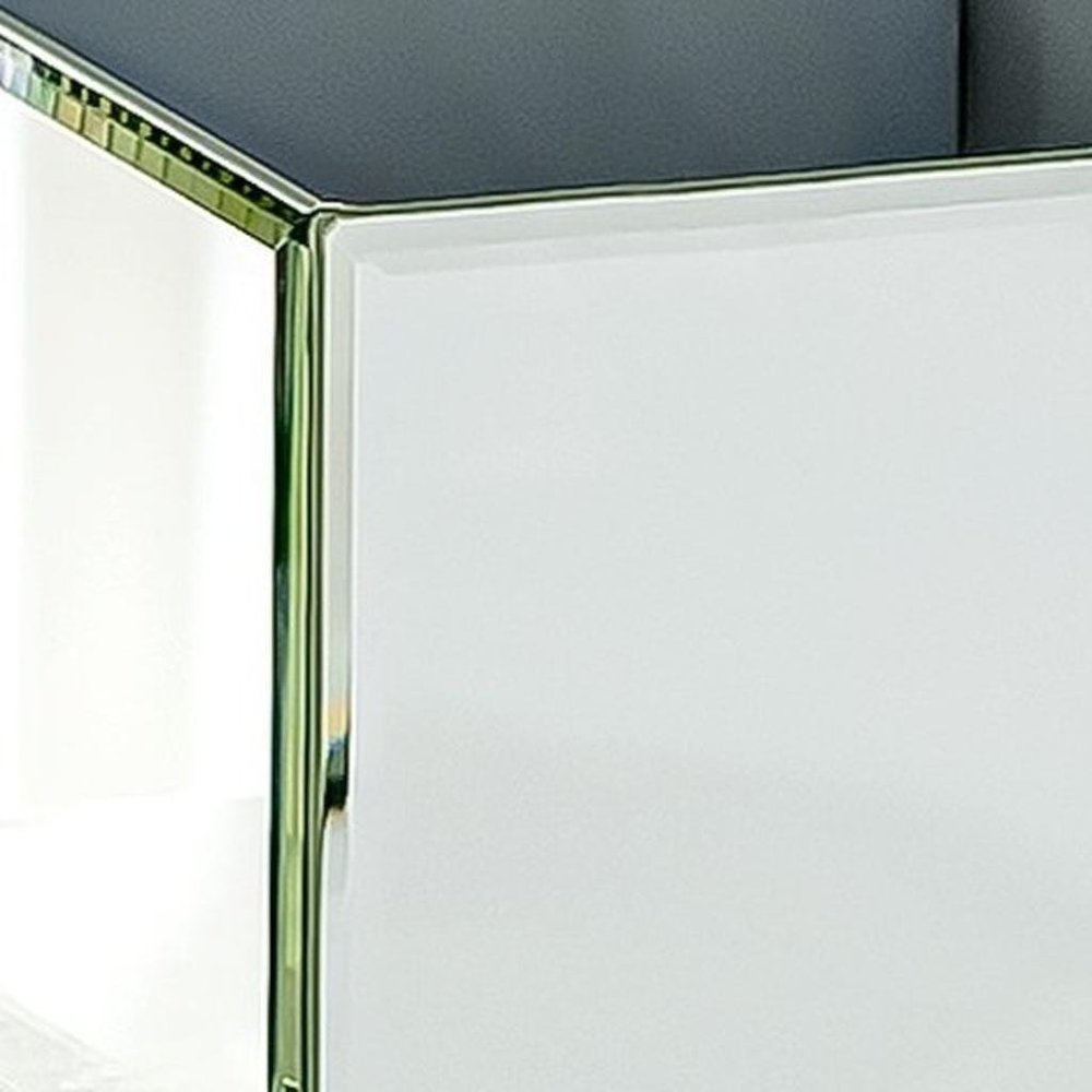 Set of Six Silver Mirrored Glass Square Table Vases HomeRoots