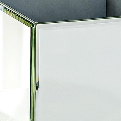 Set of Six Silver Mirrored Glass Square Table Vases HomeRoots