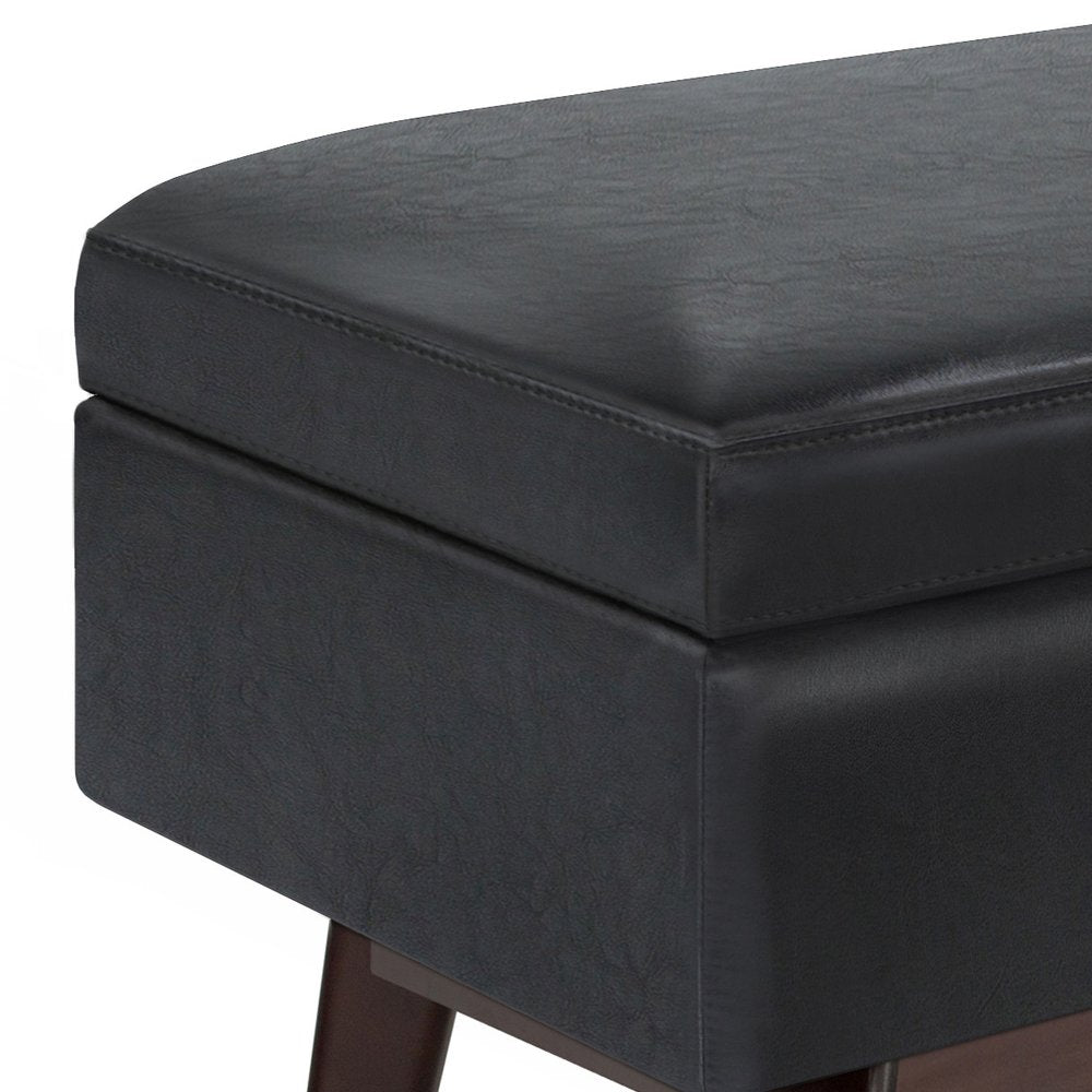 48" Brown Faux Leather Ottoman With Storage — view 12